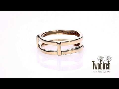 0.24 ct. Round Channel Set Curved Ring Guard - TwoBirch TB-GUARD-0019-WG-E