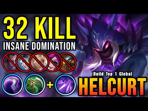 100% NO MERCY!! 32 Kills Helcurt Absolutely Dominate The Game!! - Build Top 1 Global Helcurt ~ MLBB