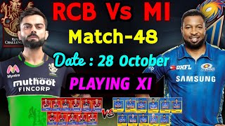 IPL 2020 - Match 48 | Mumbai Vs Bangalore Both Teams Playing 11 | MI Vs RCB IPL 2020 Playing 11