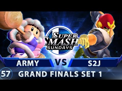 SSS 57 - ARMY (ICs) vs. S2J (Falcon) - SSBM Top 32 Grand Finals Set 1 - Smash Melee