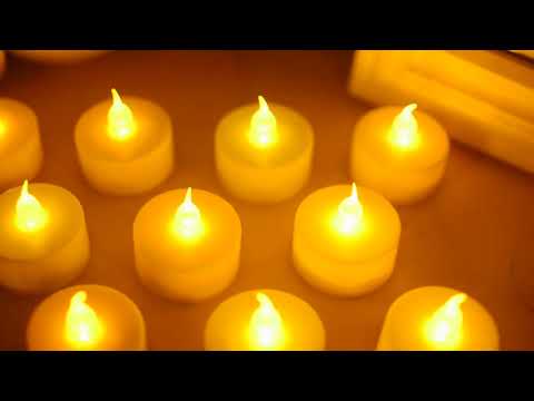 Festival Decorative - LED Yellow Tealight Candles (White, 10 Pcs) With Container 6283