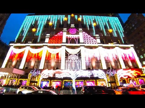 360° Saks Fifth Avenue Holiday Light Show, Walk Around Rockefeller Center - Dec 8, 2021