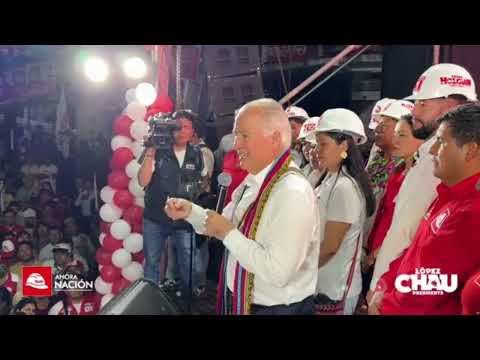 CUSCO: MULTITUDINARIO MITIN DE LÓPEZ CHAU EN LA PLAZA DE QUILLABAMBA, PROVINCIA DE LA CONVENCIÓN