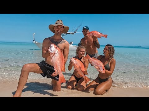 REEF ADDICTS - girls vs boys fishing challenge! CATCH AND COOK IN AUSTRALIAN PARADISE