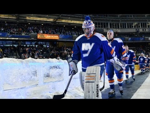 Rangers, Islanders Enter Yankee Stadium Rink