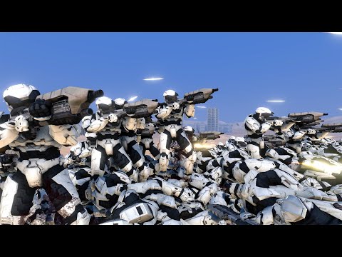 10,000 MODERN SOLDIERS vs 10,000 HALO SPARTANS | Ultimate Epic Battle Simulator
