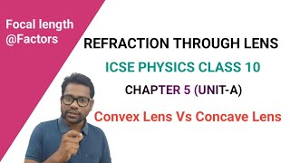 ICSE PHYSICS CLASS 10 Refraction through a Lens Chapter-5 Unit-A #concavelens  #convexlens #Terms