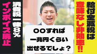 神谷宗幣「給付金は意味なし」一律8%減税なら子ども1人に月10万円出せる