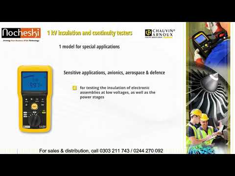 Chauvin Arnoux -Nocheski Ghana 1 kV Insulation testers  C.A 6522 / 6524 / 6526 C.A 6532/ 6534