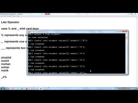Oracle in Hindi By Pankaj Panjwani 13 | Like Operator