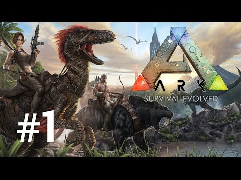 ARK SURVIVAL EVOLVED  WALK THROUGH #1 (TAMING A GIANT TURTLE)