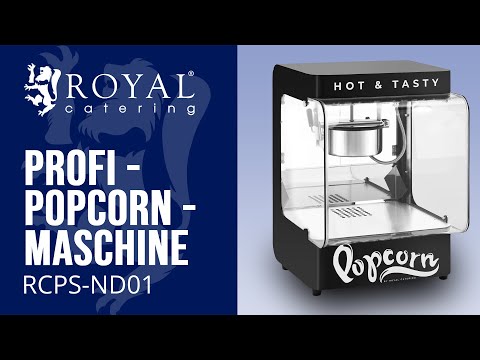 Video - Profi-Popcornmaschine - modernes Design - 4 - 5 kg/h - 1.2 l - schwarz - Royal Catering