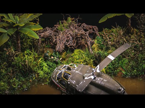 Minibricks: Diorama of realistic Crashed Helicopter in the forest / 3D printer Anycubic Photon M3