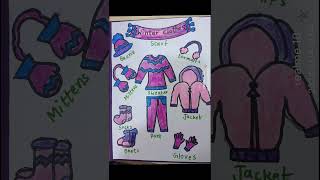 winter season clothes drawing project