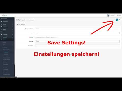 OpenCart 3.0.x Install German Backend Settings