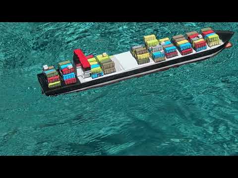 3D Printed Cargo Container Ship R/C RC Boat Scale Pool Fun