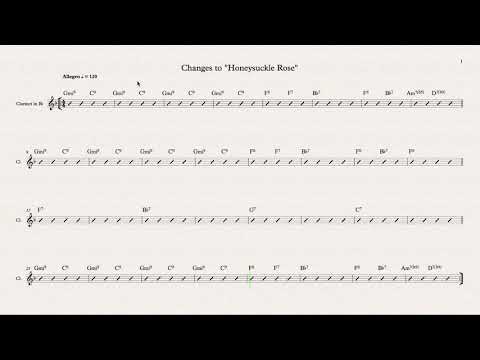 Chord Changes to "Honeysuckle Rose", Concert Key