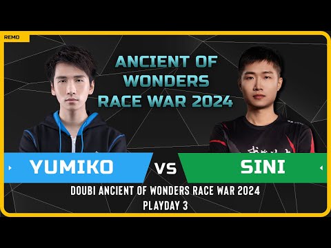 WC3 - [HU] Yumiko vs Sini [NE] - Playday 3 - Doubi Ancient of Wonders Race War 2024