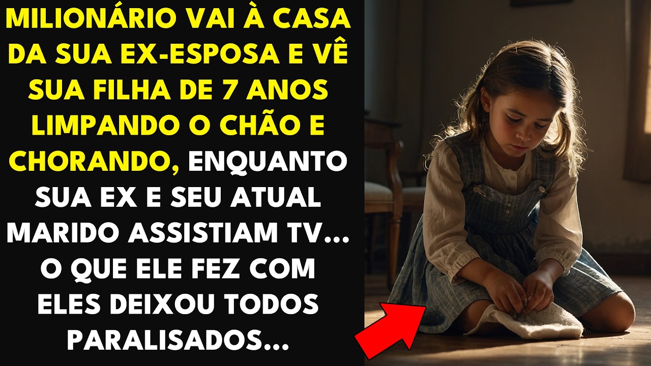 MILIONÁRIO VAI À CASA DA SUA EX-ESPOSA E VÊ SUA FILHA DE 7 ANOS LIMPANDO O CHÃO E CHORANDO...