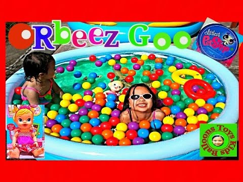 ORBEEZ CRUSH Gelli Baff Bath Baby Alive Doll Ball Pit Pool Surprise 100+ LPS Kids Balloons and Toys Video