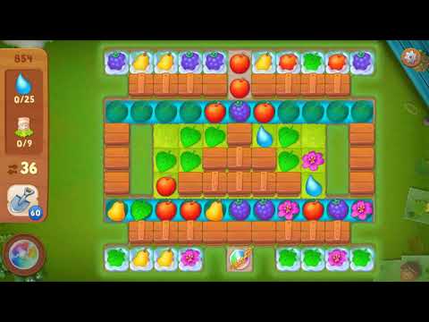 Gardenscapes Level 854 Walkthrough "No Boosters Used"