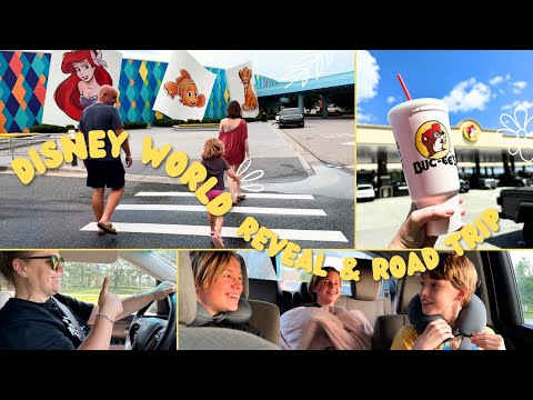 DISNEY WORLD REVEAL & ROAD TRIP || Driving to Orlando || Checking in to Art of Animation Resort