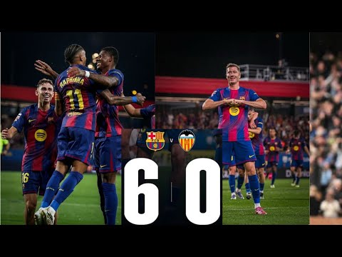 Barcelona Vs Valencia 6-0 Laliga highlights | Fermin double | Lewandoski double | Raphinha double