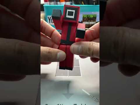 Como hacer tu propia figura (skin) del Juego del Calamar movible 🤯 #tips #craft #art #paper