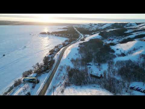 Video Thumbnail for Crooked Lake in the Qu'appelle Valley , south of Melville and Grayson,  Saskatchewan January 2026