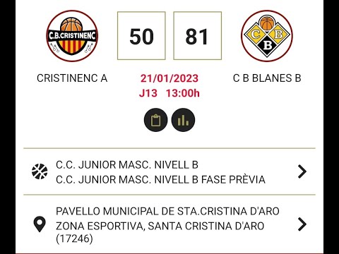 CB CRISTINENC vs CB BLANES B