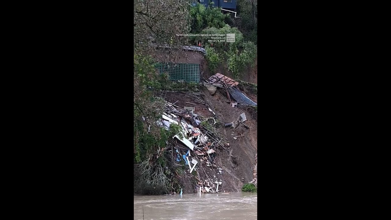Landslide Sends Home Into California River