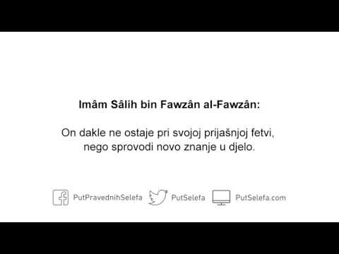 "Zato danas ne treba slijediti manhadž Selefa"