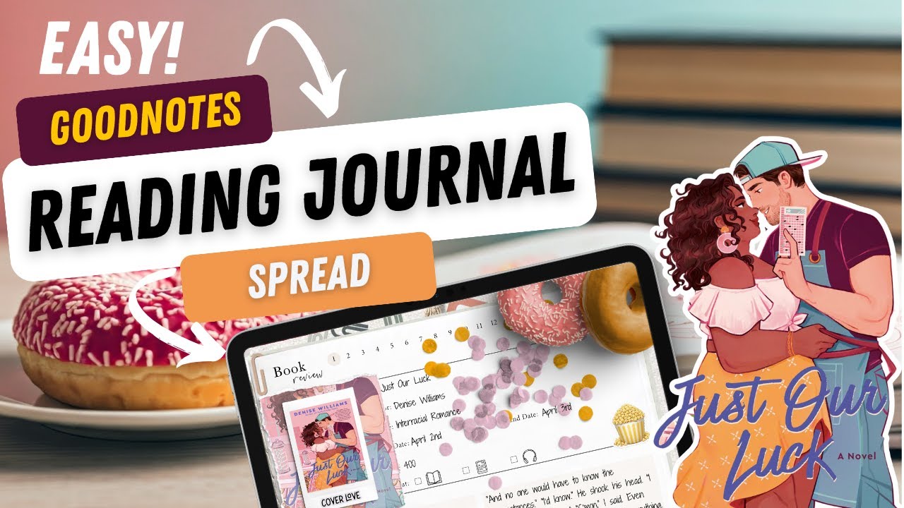 How to Create A Digital Reading Journal Spread in 4 Minutes 🍩📚 Goodnotes Reading Journal
