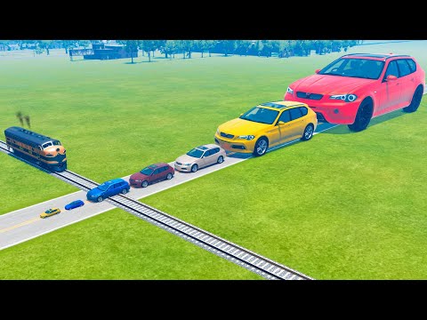 From Small to Giant Cars vs Train and Rail - BeamNG.Drive