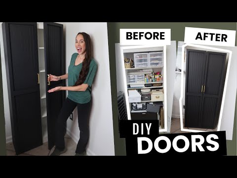 YouTube video about Elevate Your Bookcase with Customizable Cabinet Doors