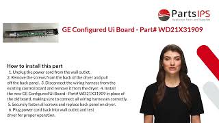 GE Configured UI Board - Part# WD21X31909 - PartsIPS