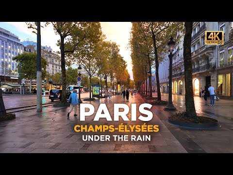 Paris walk 4k - Evening stroll & Luxury window shopping in Champs Elisees to  avenue Montaigne