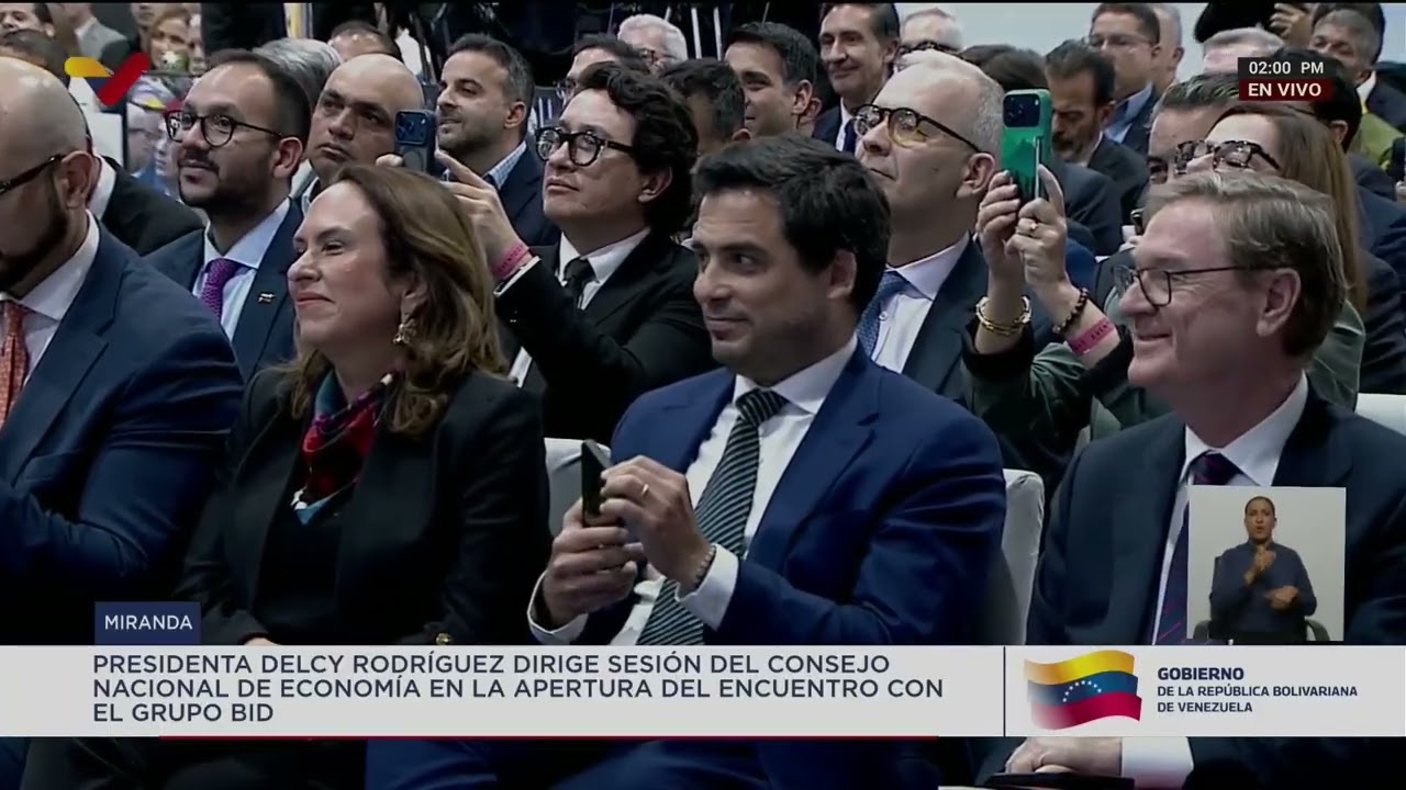 Delcy Rodríguez se reúne con BID en el Consejo Nacional de Economía, 2 octubre 2026