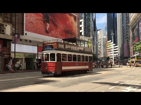 Hong Kong Tramways HD 60 FPS: Vintage Sightseeing Tram #68 @ Causeway Bay (9/18/16)