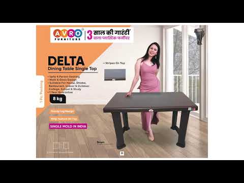 Avro delta single top plastic dining table, weight: 7.5 kg