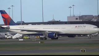 Delta Airlines A330-323 Makes an Emergency landing at Dublin Airport DUB Taxis to gate 22/2/25