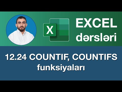 Excel dərsləri - 12.24 COUNTIF , COUNTIFS functions | COUNTIF , COUNTIFS funksiyaları