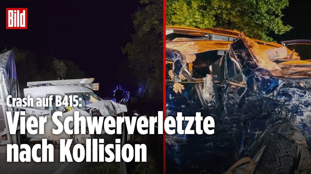 Giftstoff-Unfall auf B415: 24-Jähriger verliert Kontrolle – vier Schwerverletzte
