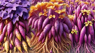 Quick and easy method for planting and growing sweet potato trees using stem cuttings. #gardening