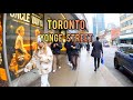 Toronto Saturday Yonge Street Downtown Walking Tour Canada 4k