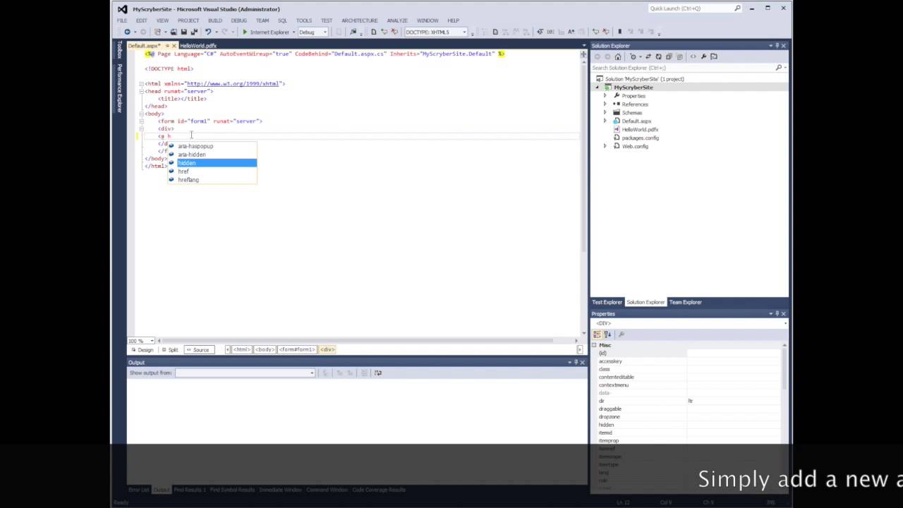 Hello World PDF with scryber (hd)