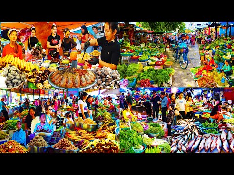 Amazing Cambodian Street Food Compilation - Cambodian Routine Fresh Food in The Market