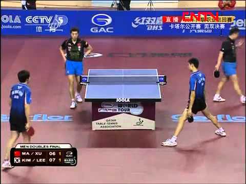 2012 Qatar Open (md-f) MA Lin / XU Xin - KIM Dong Hyun / LEE Jung Woo [Full Match|Chinese Version]