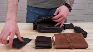 Сумка мужская зернистая 14704 Vintage черная