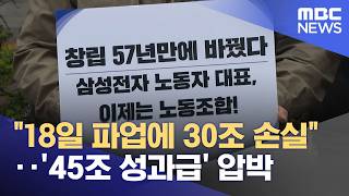 18일 파업에 30조 손실‥'45조 성과급' 압박 (2026.04.18/뉴스25/MBC)